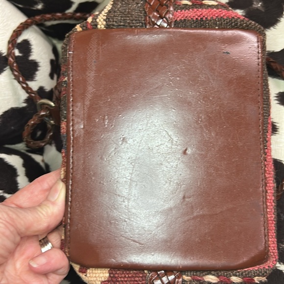 80s Aztec Design Blanket and Leather Shoulder Bag - Picture 8 of 9